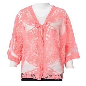 Lace kimono with tie (#EV1021)